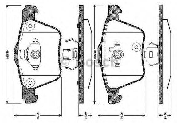 BOSCH 0986TB2862 Комплект гальмівних колодок, дискове гальмо