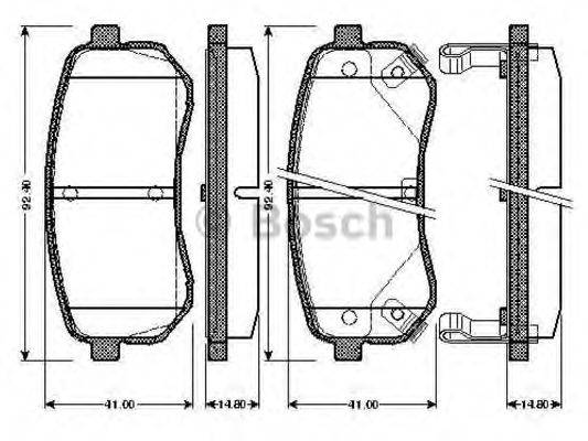 BOSCH 0986TB2893 Комплект гальмівних колодок, дискове гальмо