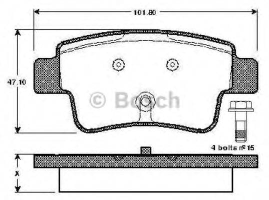 BOSCH 0986TB2973 Комплект гальмівних колодок, дискове гальмо