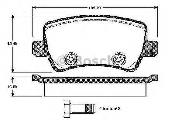 BOSCH 0986TB3004 Комплект гальмівних колодок, дискове гальмо