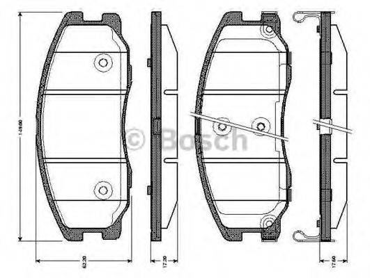 BOSCH 0986TB3017 Комплект гальмівних колодок, дискове гальмо