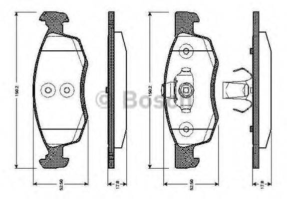 BOSCH 0986TB3038 Комплект гальмівних колодок, дискове гальмо