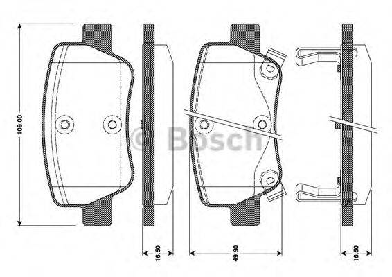 BOSCH 0986TB3096 Комплект гальмівних колодок, дискове гальмо