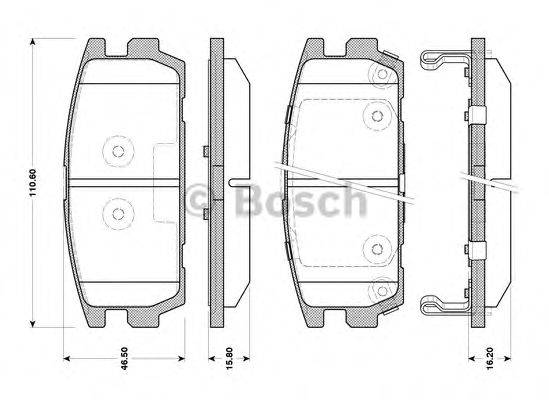 BOSCH 0986TB3127 Комплект гальмівних колодок, дискове гальмо