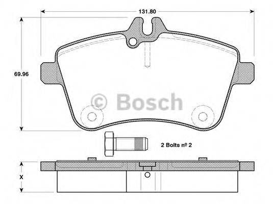 BOSCH 0986TB3130 Комплект гальмівних колодок, дискове гальмо