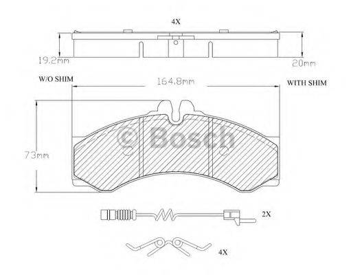 BOSCH F03A150009 Комплект гальмівних колодок, дискове гальмо