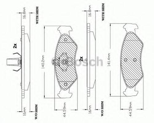 BOSCH F03A150024 Комплект гальмівних колодок, дискове гальмо