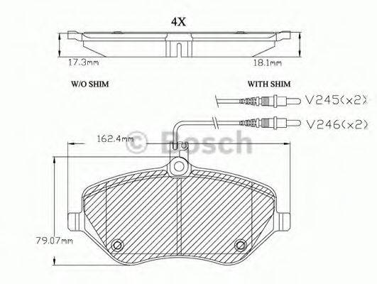 BOSCH F03A150029 Комплект гальмівних колодок, дискове гальмо