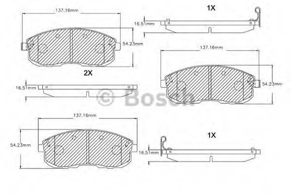 BOSCH F03B150035 Комплект гальмівних колодок, дискове гальмо