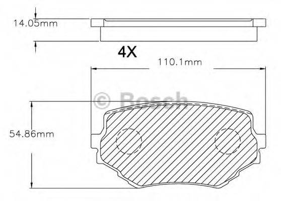 BOSCH F03B150043 Комплект гальмівних колодок, дискове гальмо