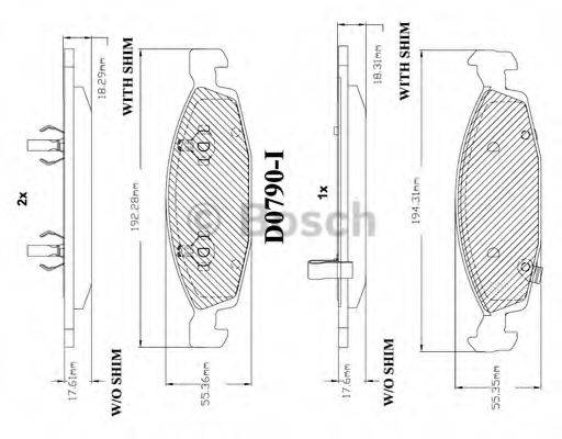 BOSCH F03B150063 Комплект гальмівних колодок, дискове гальмо