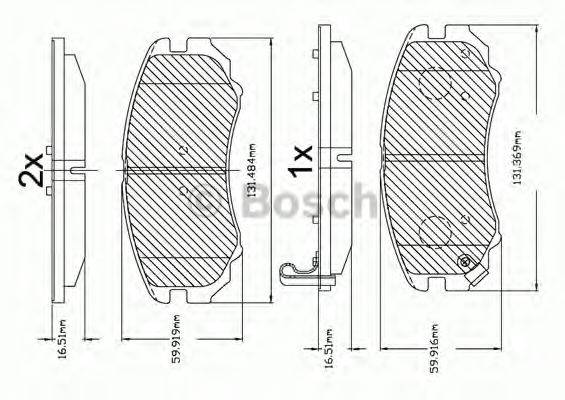 BOSCH F03B150106 Комплект гальмівних колодок, дискове гальмо