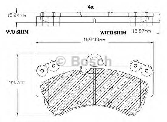 BOSCH F03B150130 Комплект гальмівних колодок, дискове гальмо