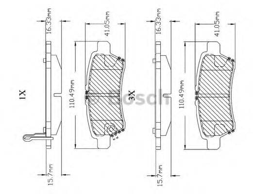 BOSCH F03B150153 Комплект гальмівних колодок, дискове гальмо