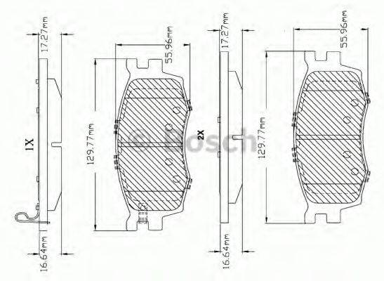 BOSCH F03B150160 Комплект гальмівних колодок, дискове гальмо