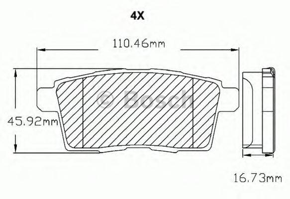 BOSCH F03B150176 Комплект гальмівних колодок, дискове гальмо