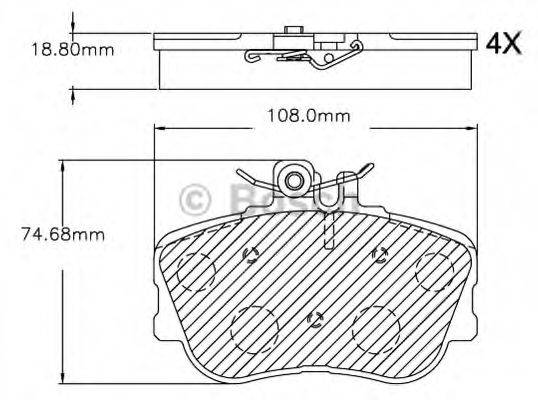 BOSCH F03B150251 Комплект гальмівних колодок, дискове гальмо