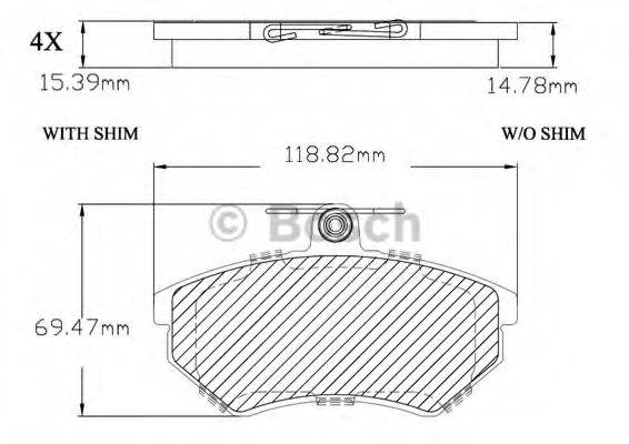 BOSCH F03B150268 Комплект гальмівних колодок, дискове гальмо