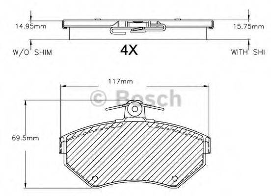 BOSCH F03B150270 Комплект гальмівних колодок, дискове гальмо