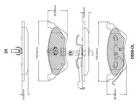 BOSCH F03B150303 Комплект гальмівних колодок, дискове гальмо