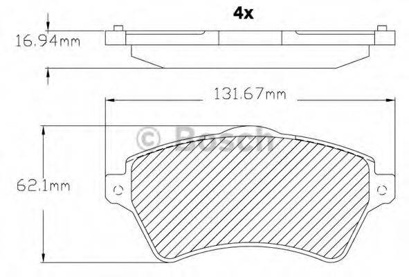 BOSCH F03B150318 Комплект гальмівних колодок, дискове гальмо