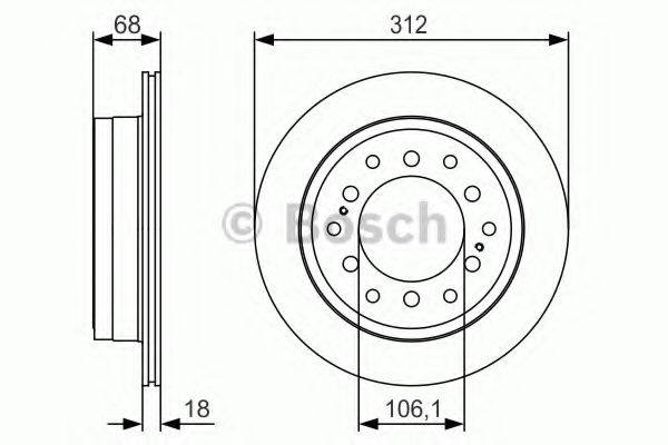 BOSCH 0986479S36 гальмівний диск