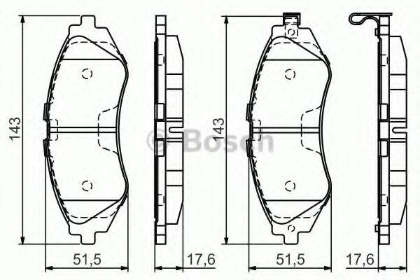 BOSCH 0986495059 Комплект гальмівних колодок, дискове гальмо