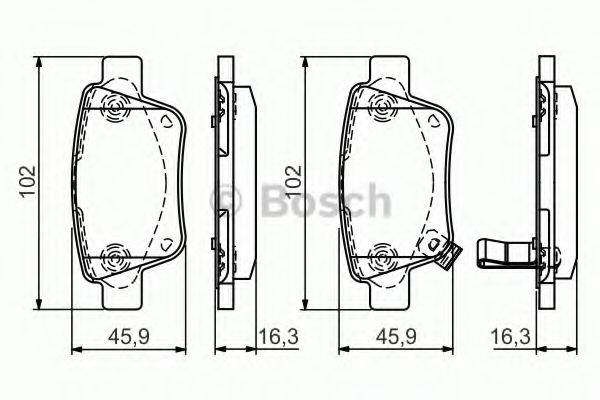 BOSCH 0986495073 Комплект гальмівних колодок, дискове гальмо