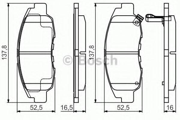 BOSCH 0986495153 Комплект гальмівних колодок, дискове гальмо