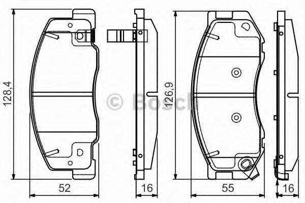 BOSCH 0986495166 Комплект гальмівних колодок, дискове гальмо