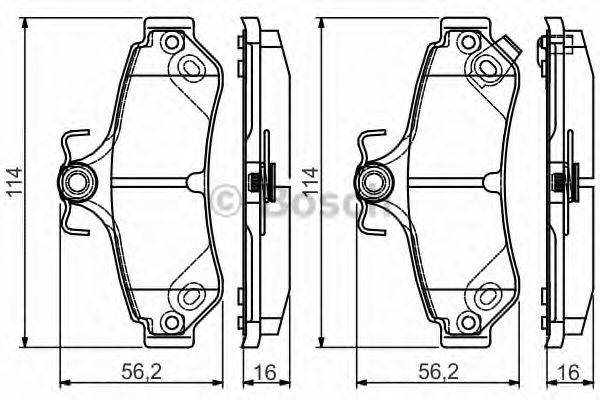 BOSCH 0986495173 Комплект гальмівних колодок, дискове гальмо