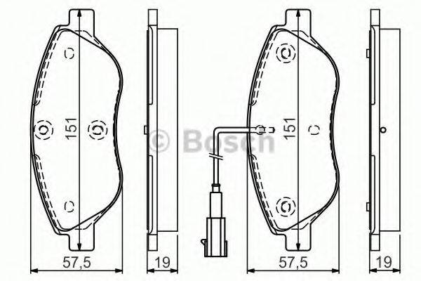 BOSCH 0986TB3155 Комплект гальмівних колодок, дискове гальмо