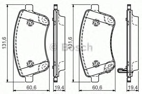 BOSCH 0986TB3156 Комплект гальмівних колодок, дискове гальмо