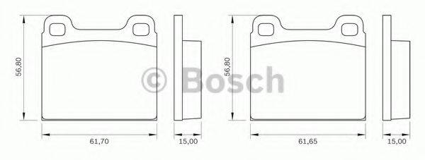 BOSCH 0986BB0015 Комплект гальмівних колодок, дискове гальмо