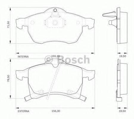 BOSCH 0986BB0138 Комплект гальмівних колодок, дискове гальмо