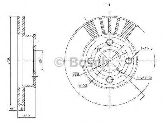 BOSCH 0986BB4290 гальмівний диск