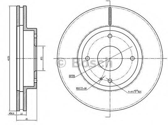 BOSCH 0986BB4307 гальмівний диск