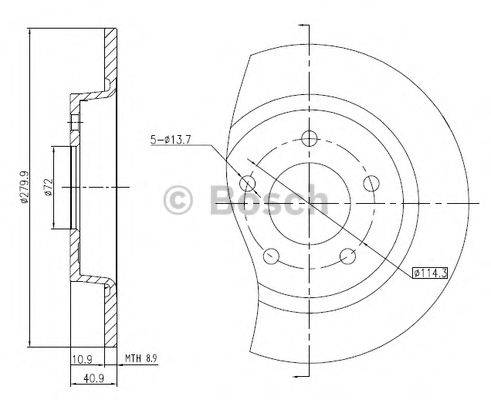 BOSCH 0986BB4317 гальмівний диск