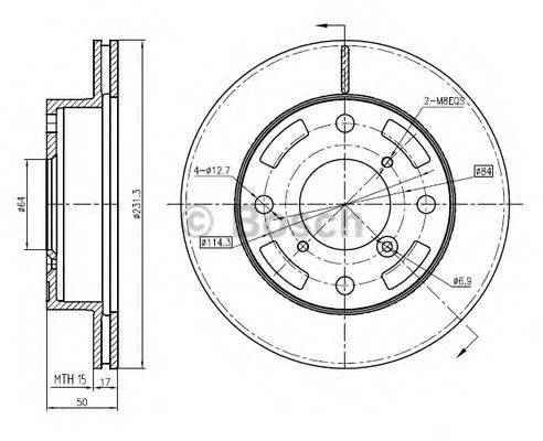 BOSCH 0986BB4332 гальмівний диск