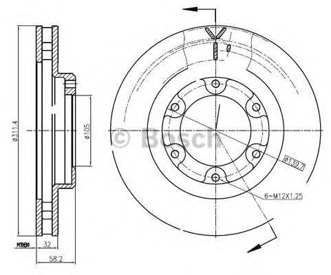 BOSCH 0986BB4339 гальмівний диск