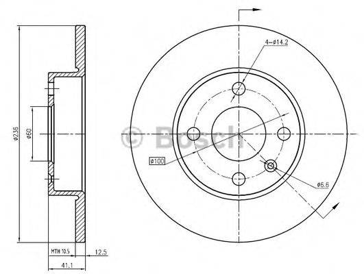 BOSCH 0986BB4342 гальмівний диск