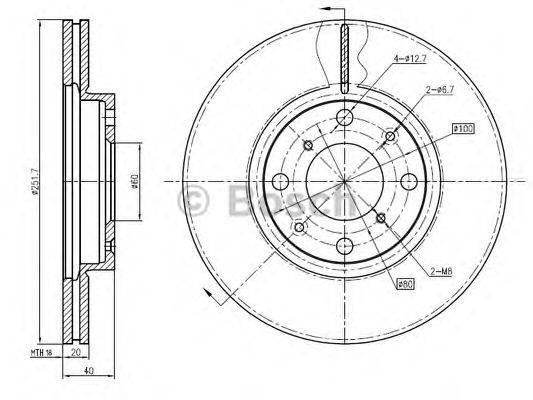 BOSCH 0986BB4361 гальмівний диск