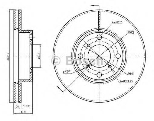 BOSCH 0986BB4362 гальмівний диск