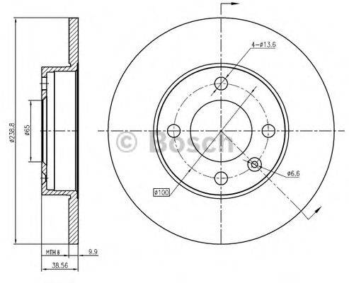 BOSCH 0986BB4363 гальмівний диск