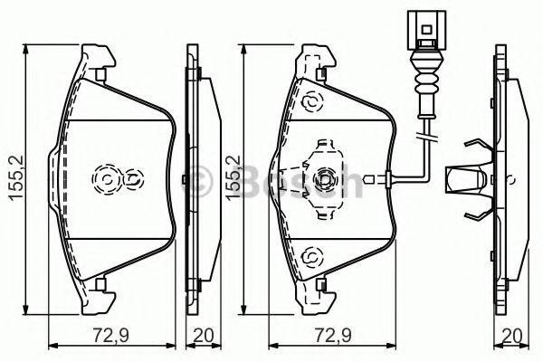 BOSCH 0986494550 Комплект гальмівних колодок, дискове гальмо