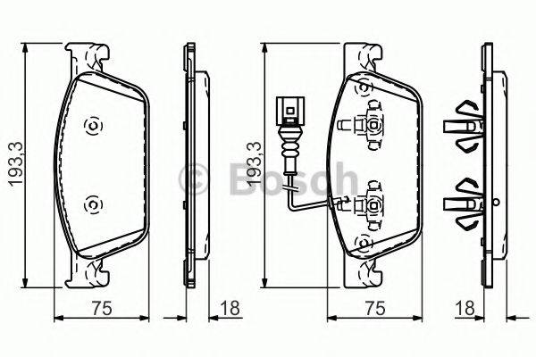 BOSCH 0986494553 Комплект гальмівних колодок, дискове гальмо