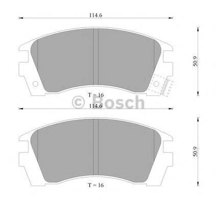 BOSCH 0986505947 Комплект гальмівних колодок, дискове гальмо