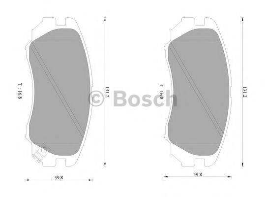 BOSCH 0986AB1019 Комплект гальмівних колодок, дискове гальмо