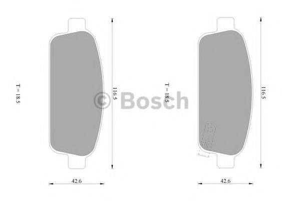 BOSCH 0986AB1043 Комплект гальмівних колодок, дискове гальмо