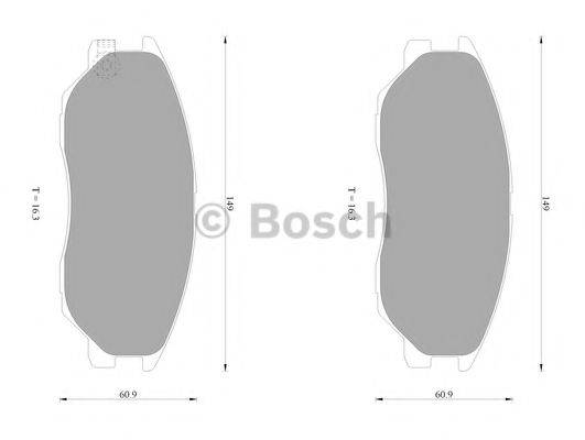 BOSCH 0986AB1051 Комплект гальмівних колодок, дискове гальмо